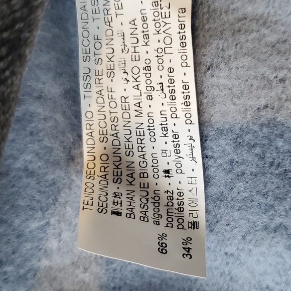 Zara women’s cotton/poly blend top w/bell sleeves grey, blue & white size S NWTS - Picture 9 of 9